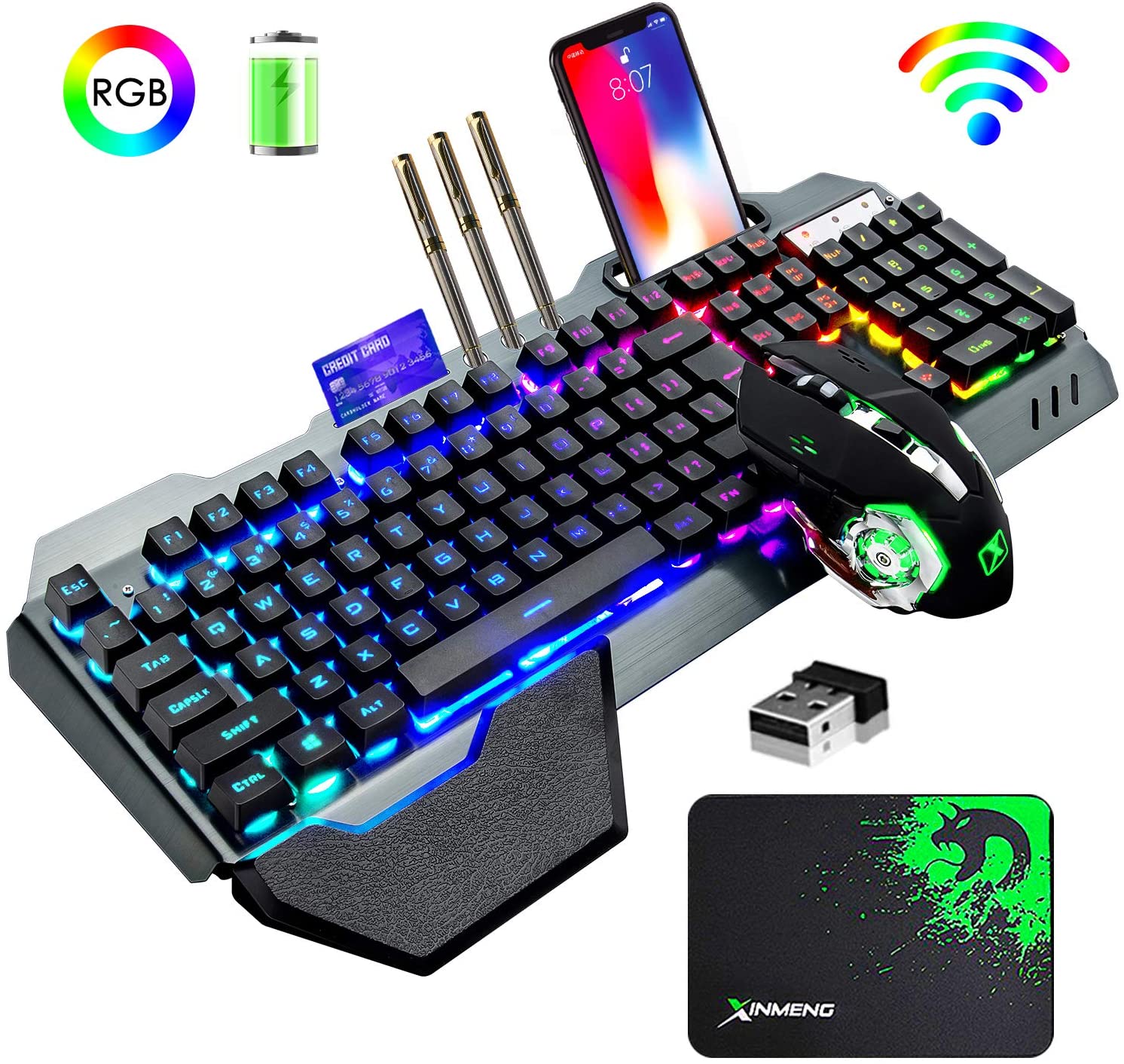 Gaming Keyboard Mouse And Headset Combo - K680 Keyboard dan Mouse game nirkabel,