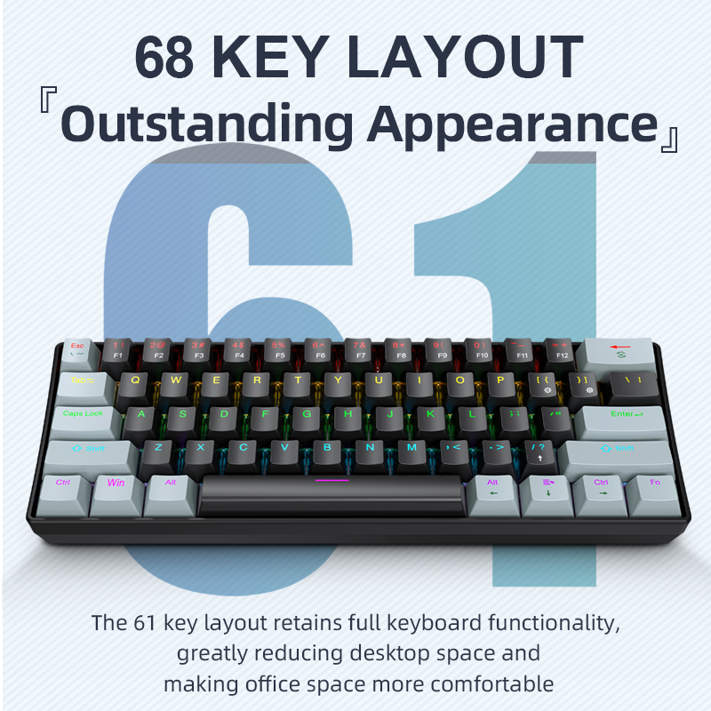 Gaming Keyboard And Mouse For Xbox - APAYADO K61 Keyboard Mekanis Mini, Berkabel,