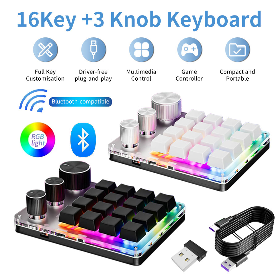 Gaming Keyboard Mini Mechanical - Keyboard Gaming Mekanis RGB Nirkabel Bluetooth