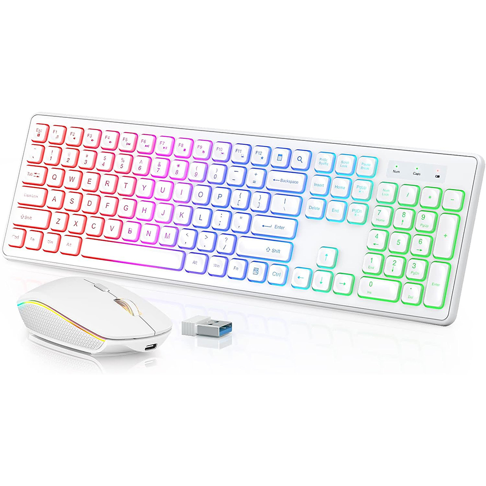 Gaming Keyboard Ergonomics - Keyboard dan Mouse Nirkabel dengan Lampu
