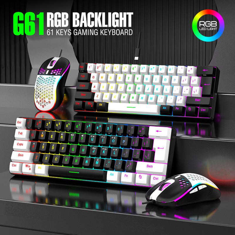 Gaming Keyboard Mouse And Headset Combo - Set Keyboard dan Mouse 60% RGB