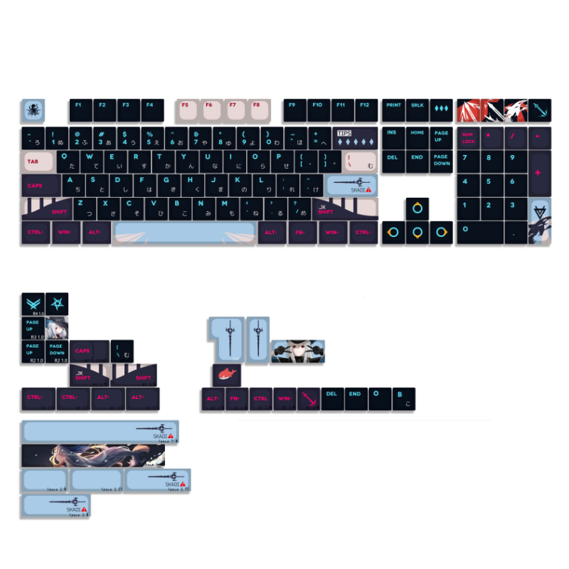 142 Kunci/Set PBT Keycap Besok - Gaming Keyboard Ergonomics ulasan dan harga