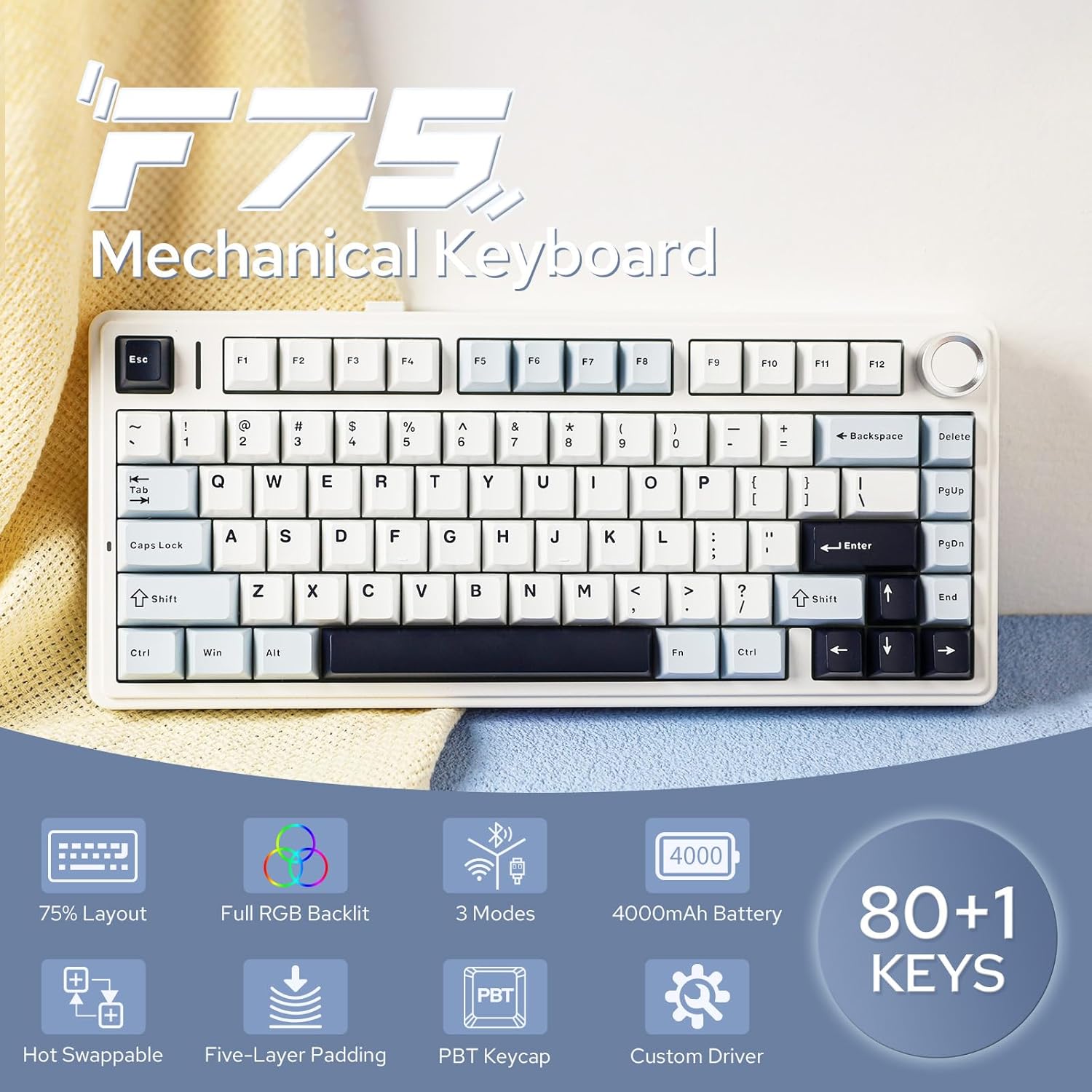 Aula F75 Keyboard Mekanis 75%  - Gaming Keyboard Mini Mechanical ulasan dan harga