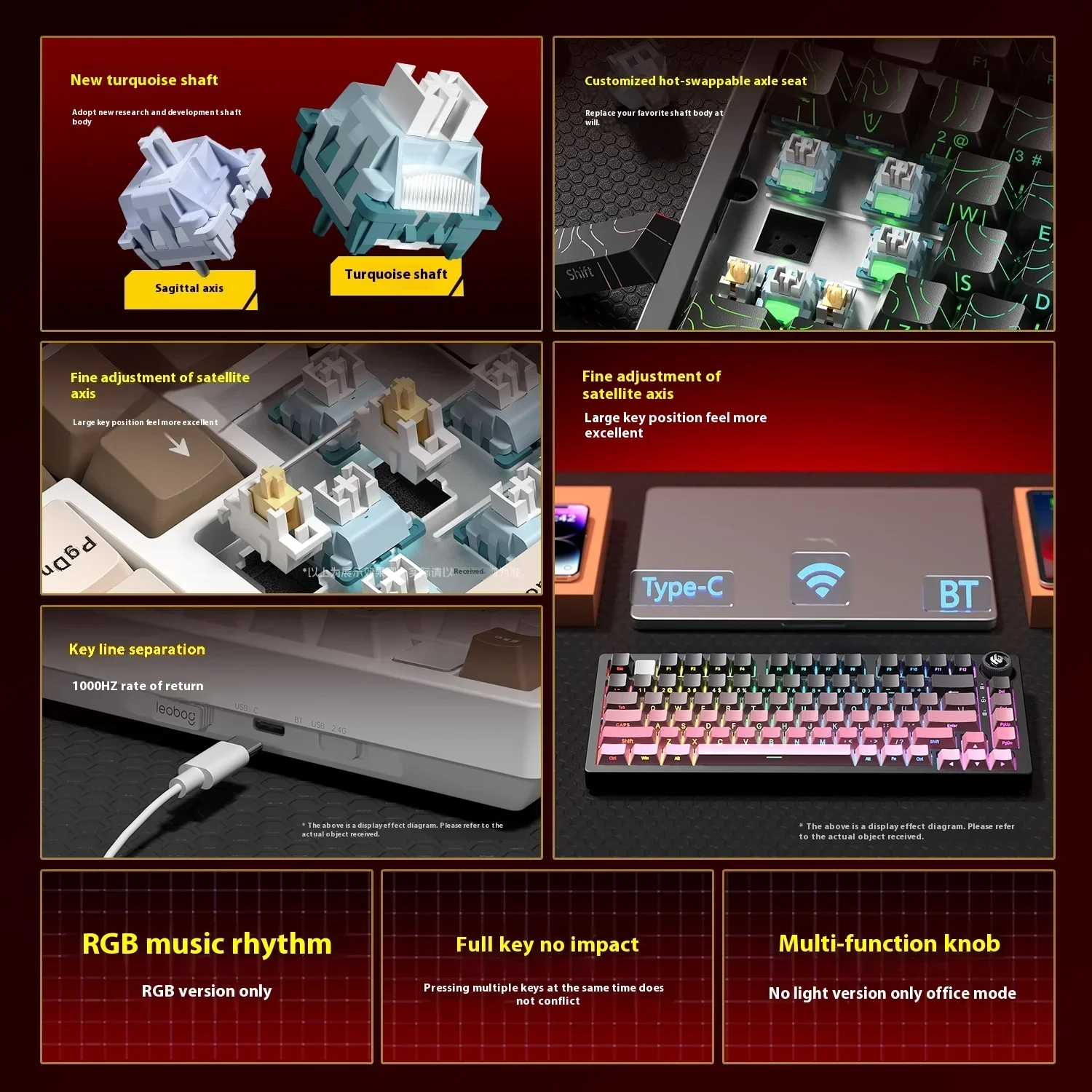 Warna Baru LEOBOG Hi75 HI75C H - Gaming Keyboard Mini Mechanical ulasan dan harga