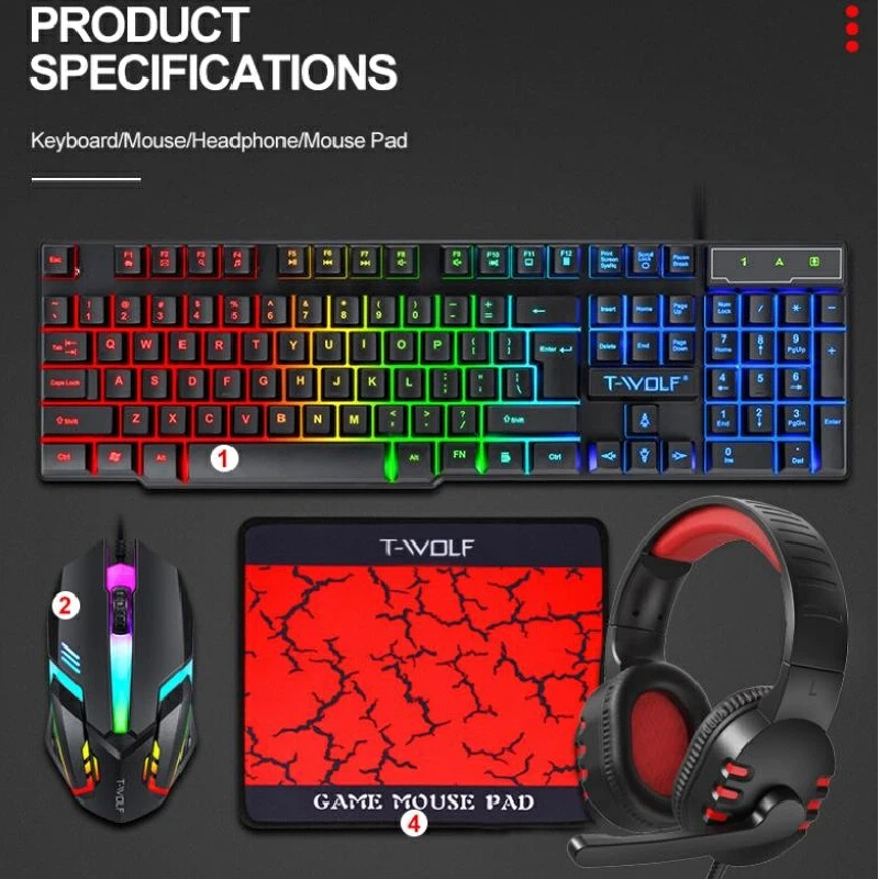 Keyboard Gaming Combo 4 in 1 R - Gaming Keyboard Mouse And Headset Combo ulasan dan harga